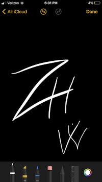a screenshot of a drawing app on an iphone